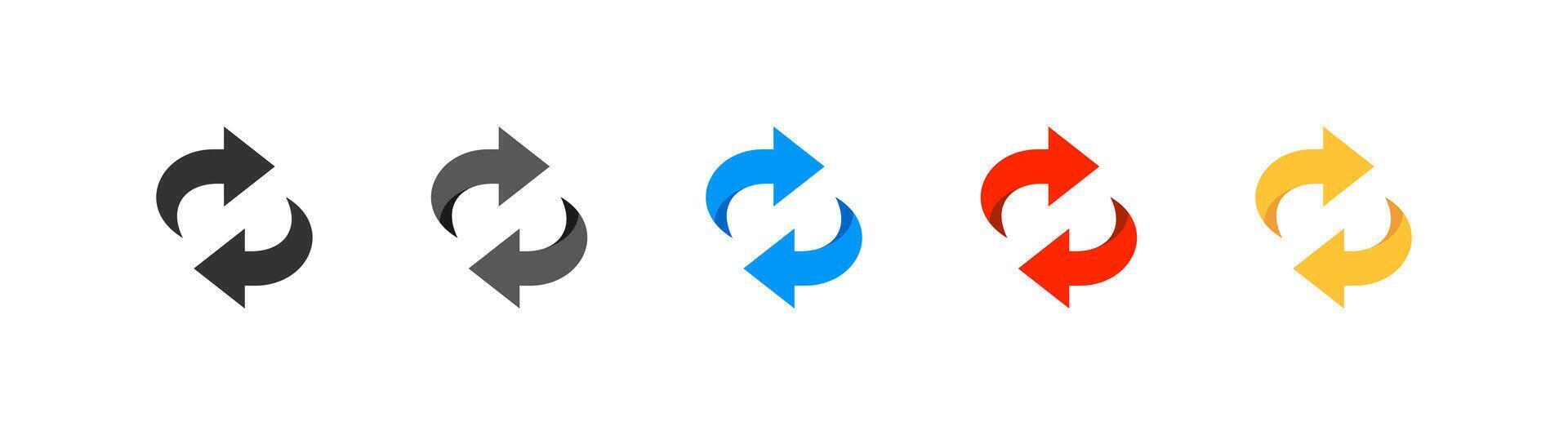 Exchange arrow icon. Refresh symbol. Circle reverse. Colorful switch button. vector