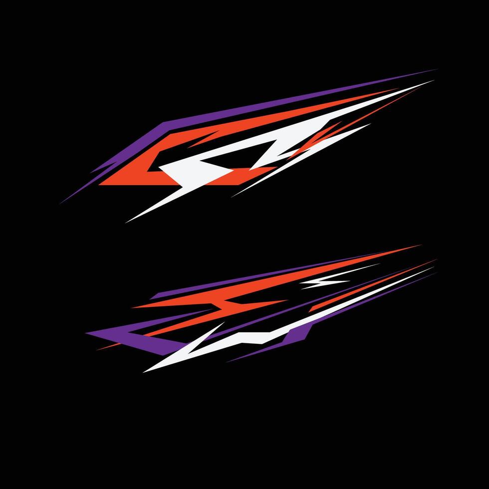 design decal livery wrap car body with sharp line style vector