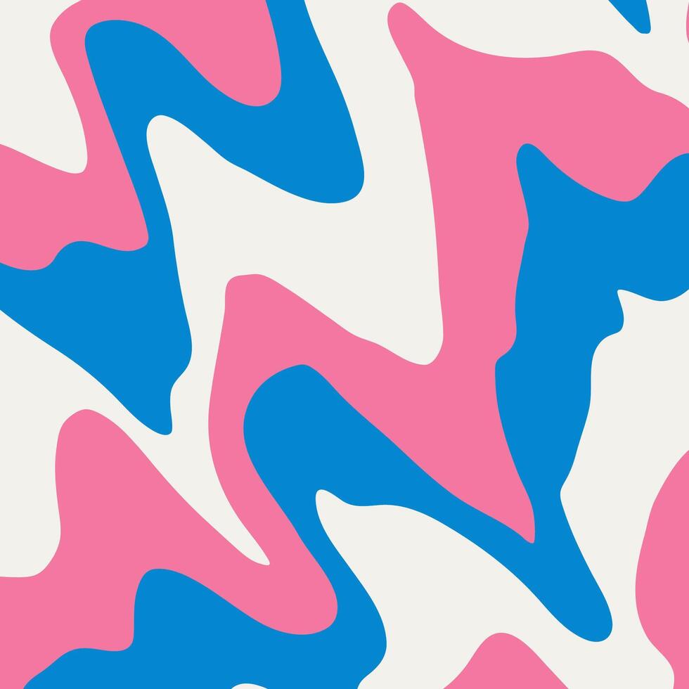 Wavy psychedelic pattern in vibrant 70s hues, fluid geometry. Retro groovy effect, distorted lines, surreal hippie vibe. vector