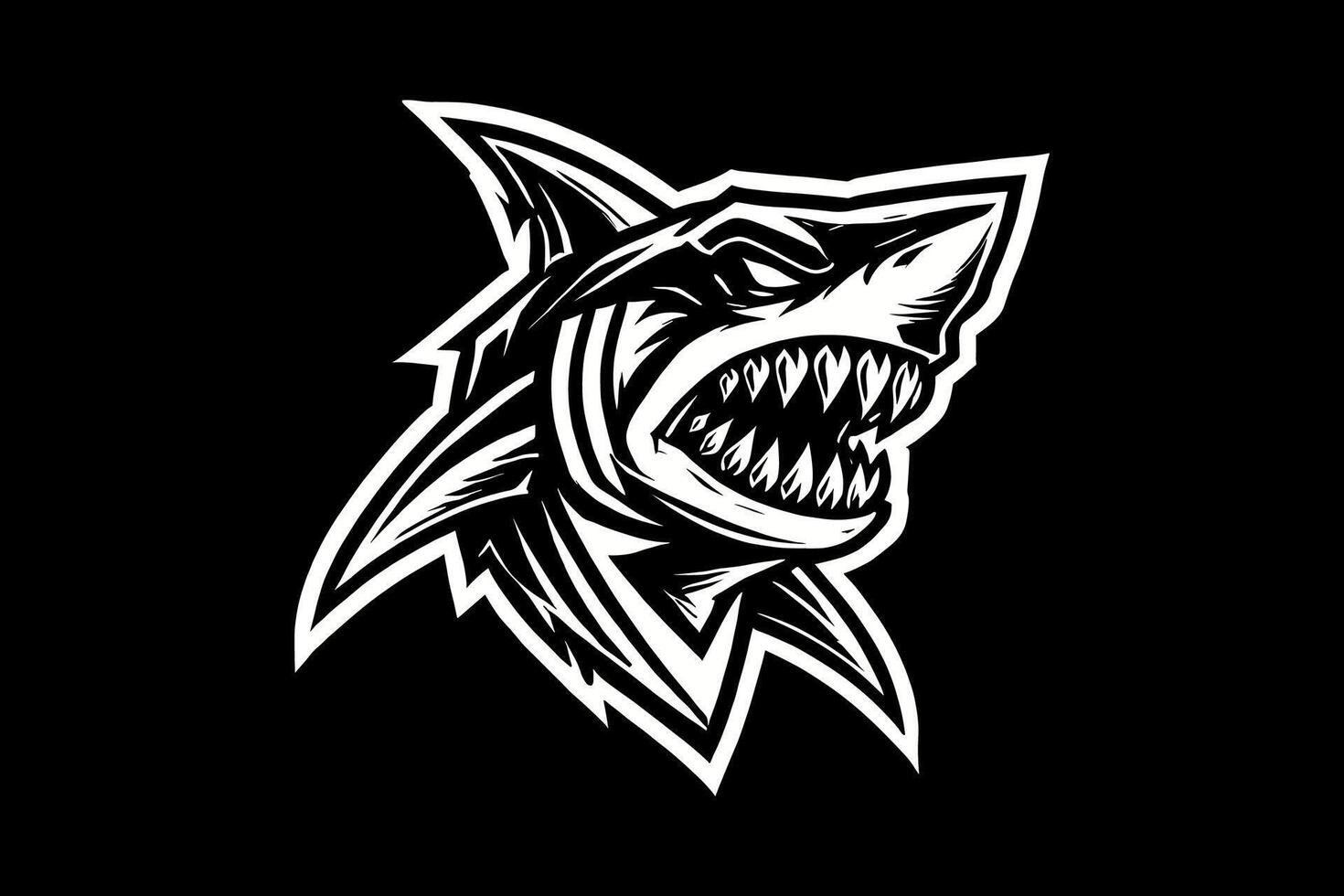 Shark head logo design vector