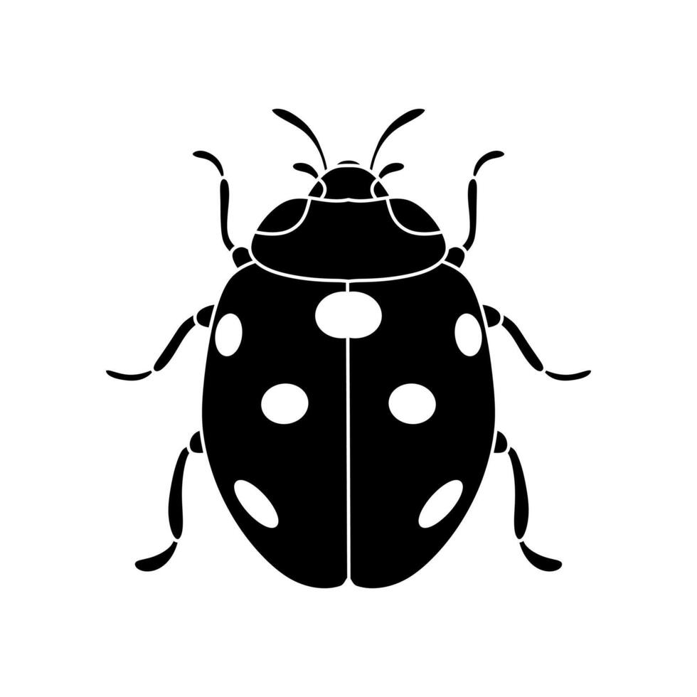 Ladybug black and white icon vector