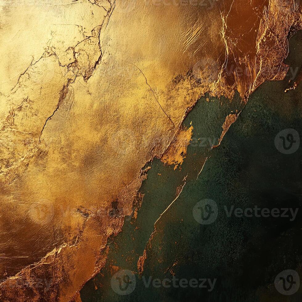 Gold and teal abstract texture depicting a stunning interplay of colors that evoke a sense of luxury and elegance in contemporary design photo