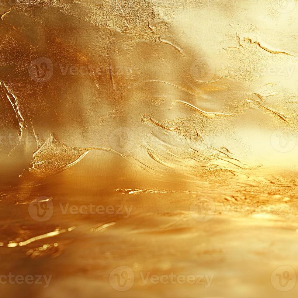A shimmering gold abstract background with smooth, flowing textures creating a warm and luxurious atmosphere in natural light photo