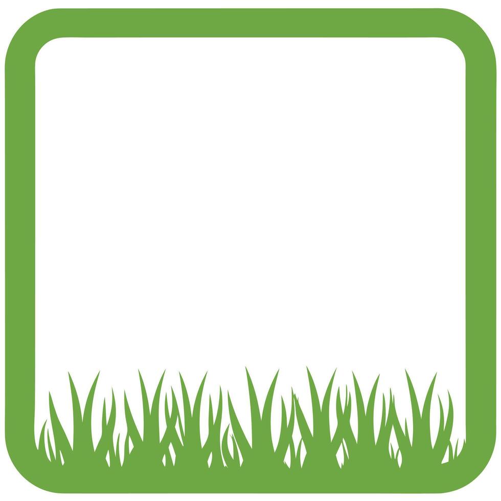 Square Frame with Bright Green Border on White Background Design vector