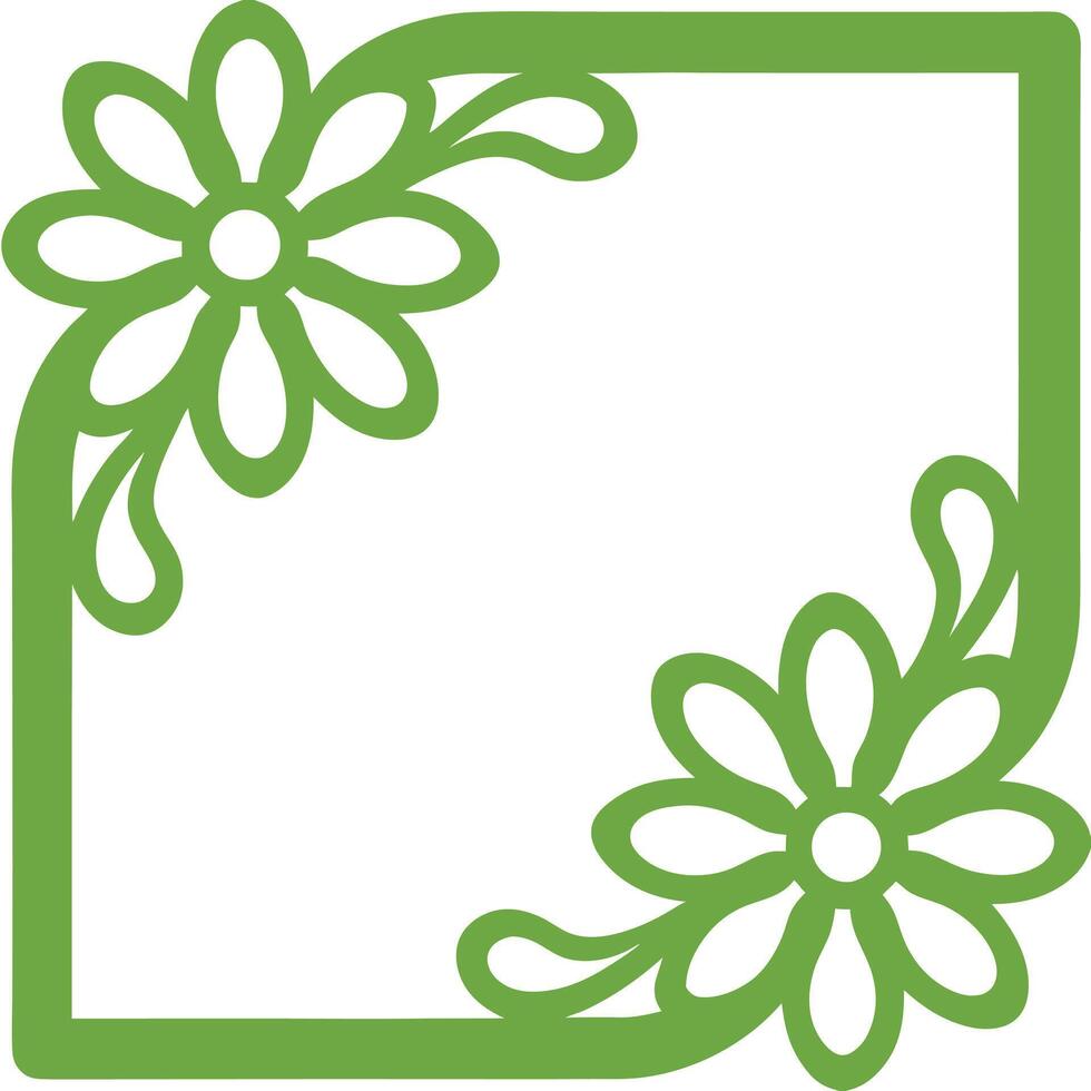 Minimalist Black Line Art Flowers on Yellow Background Illustration vector