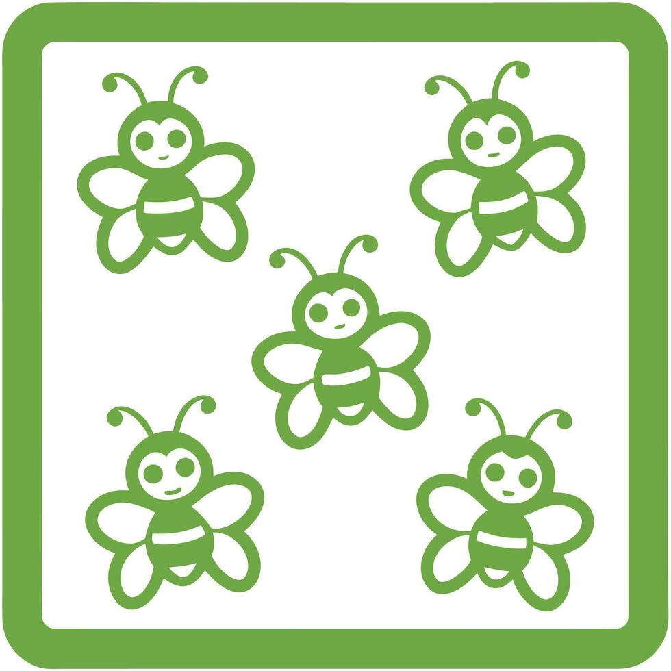 Adorable Bee Doodle Simple Hand-Drawn Insect Art vector