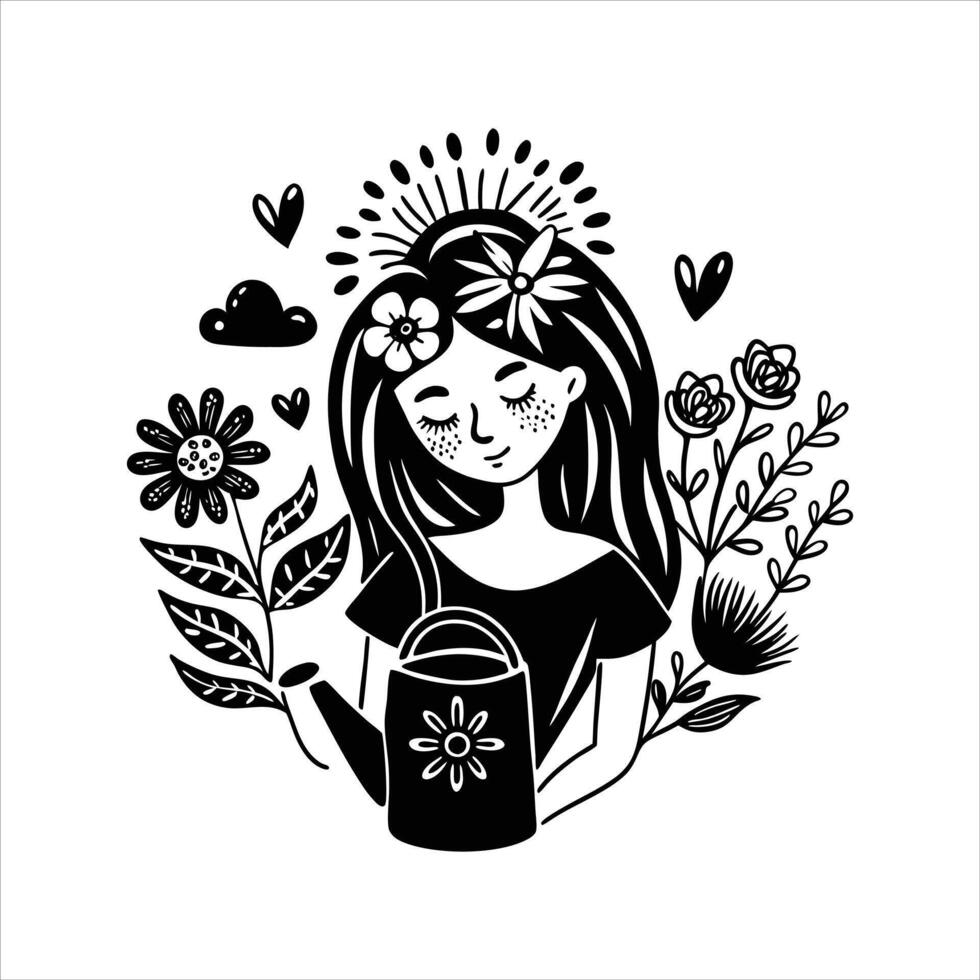 She Grows Her Own Beauty vector