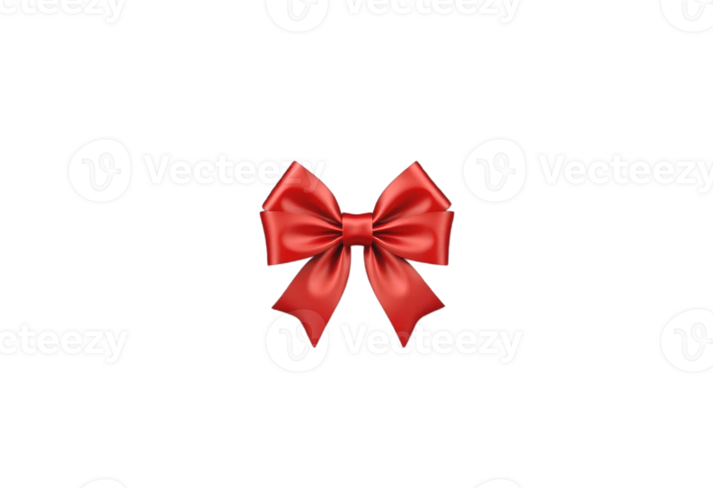 A red bow isolated on transparent png