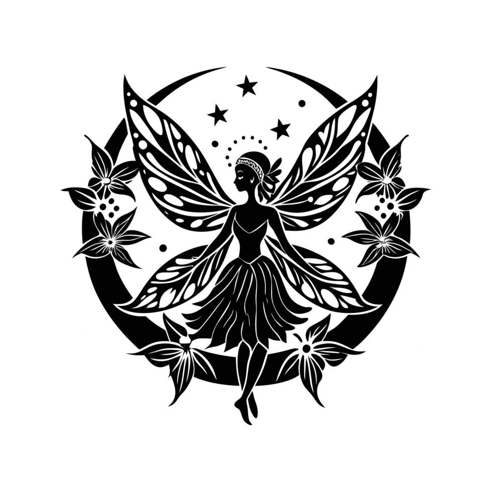 Ethereal Floral Moon Sprite vector