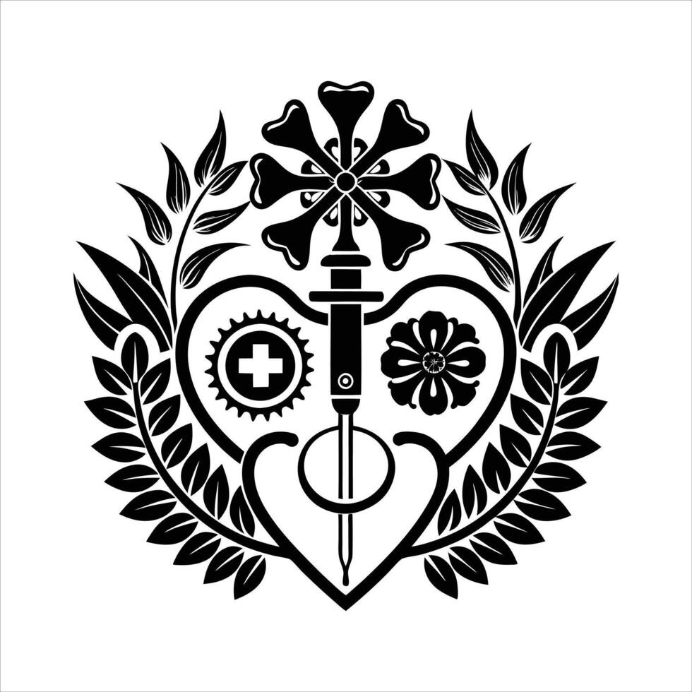 Healing Hands Nurse Tools vector