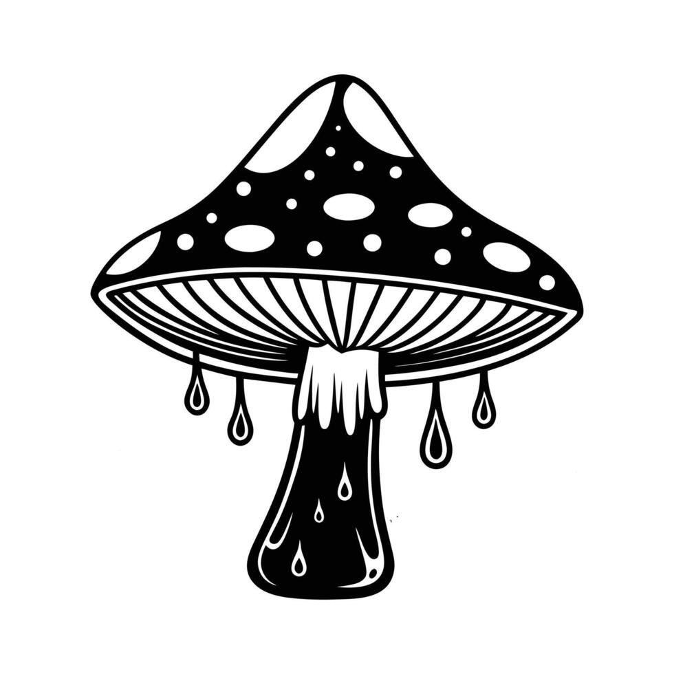 Wavy Drip Mushroom vector