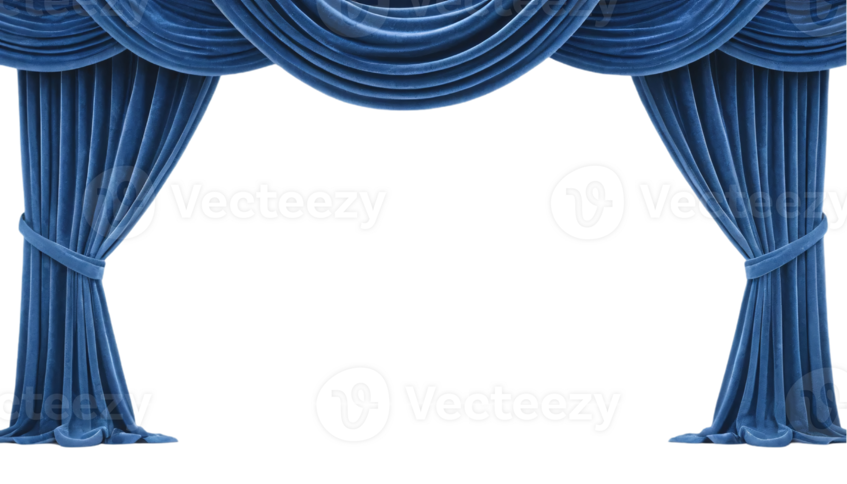 A blue curtain with a blue drape png