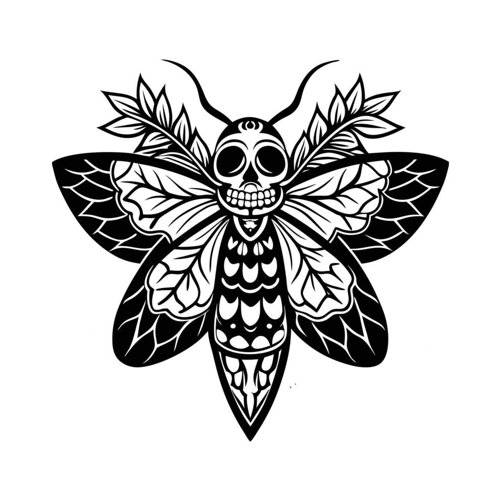 Midnight Bloom Moth vector