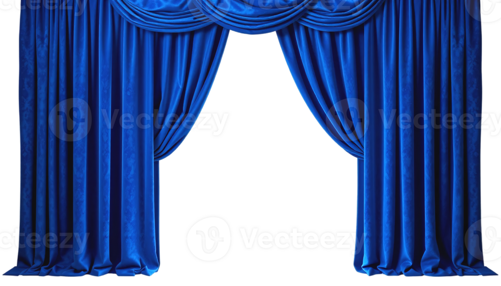 A blue curtain with a Transparent background png