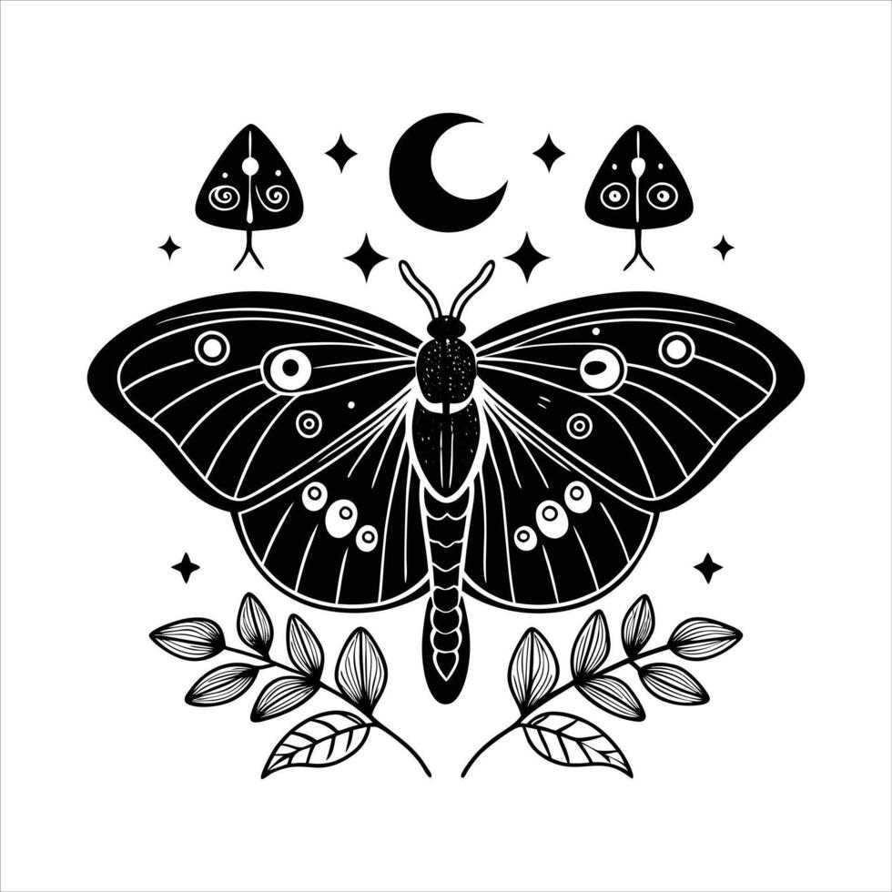 Luna Moth Embrace of Night vector