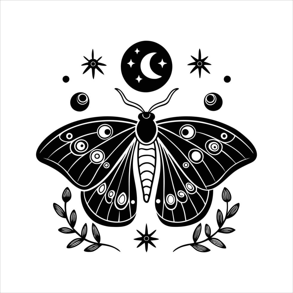 Luna Moth in Moonlight vector