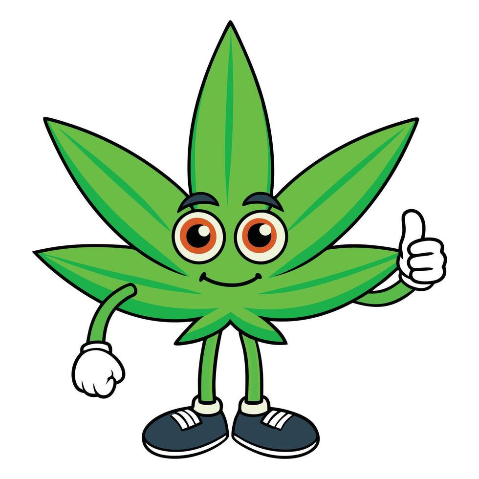 Creative Marijuana Weed Illustration in Cannabis Clipart Style vector