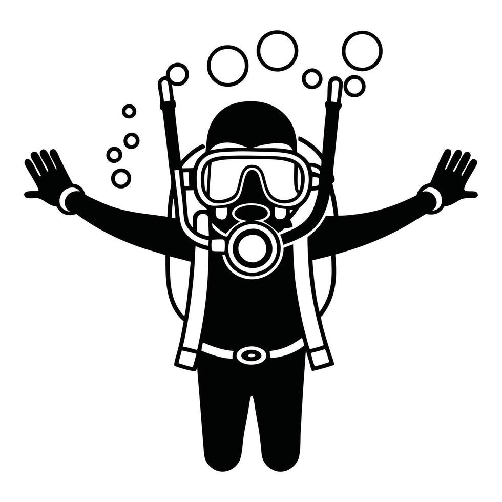 Underwater Scuba Diving Graphics Aquatic Adventure Design vector