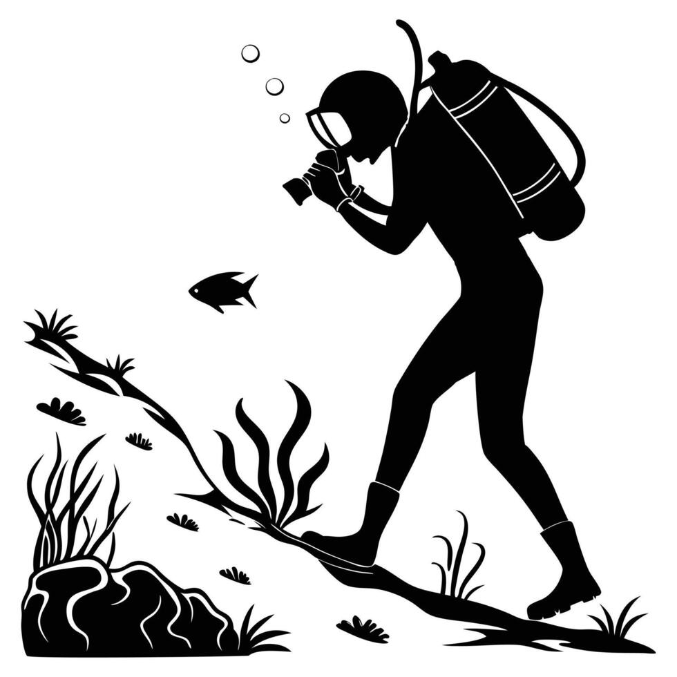 Scuba Diving Clipart Ocean Adventure Illustration vector