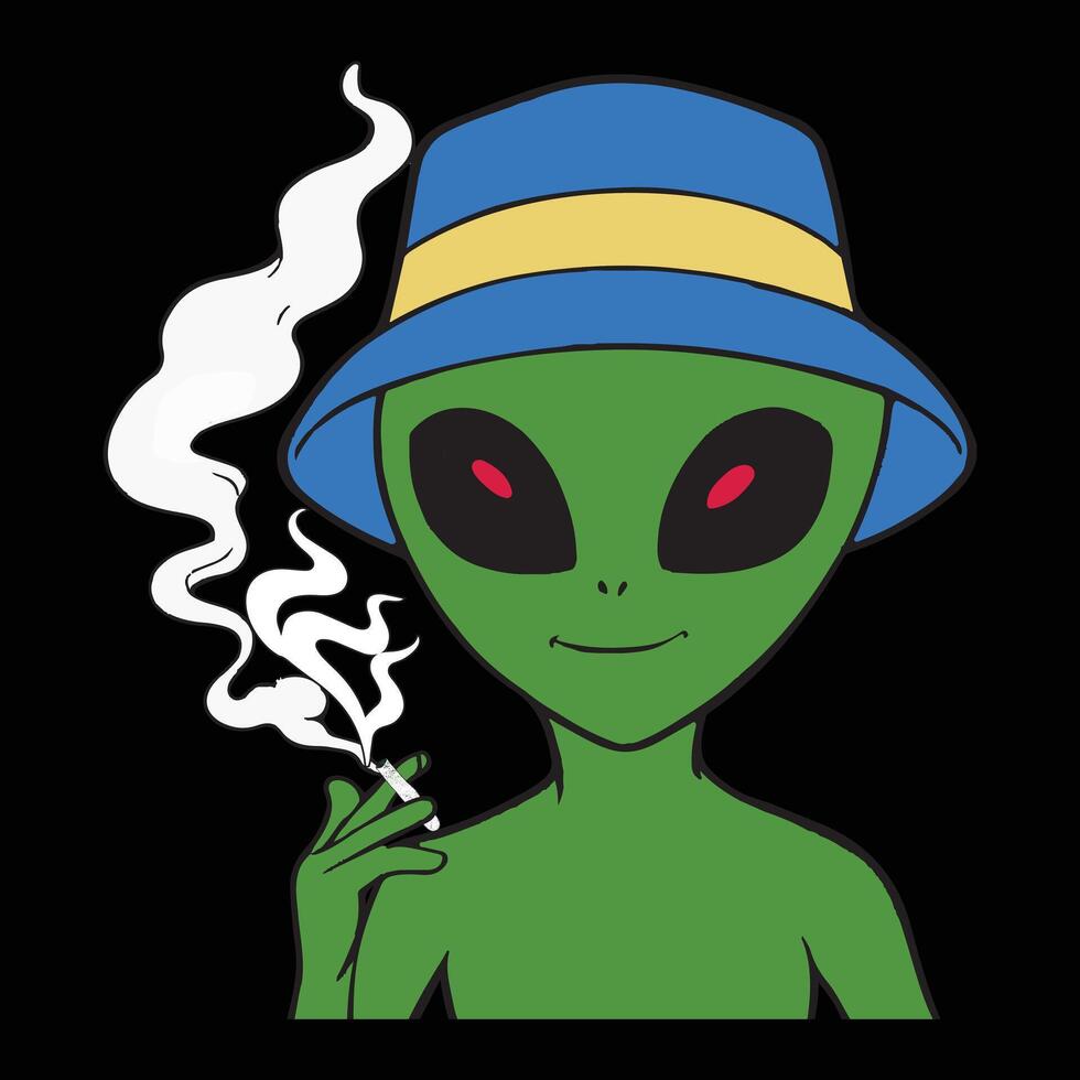 Creative Marijuana Smoking Illustration in Clipart Style vector