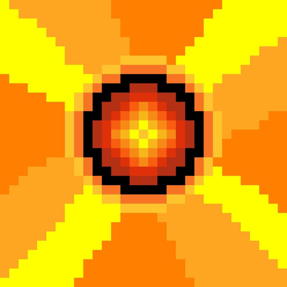 Sunlight in pixel art vector
