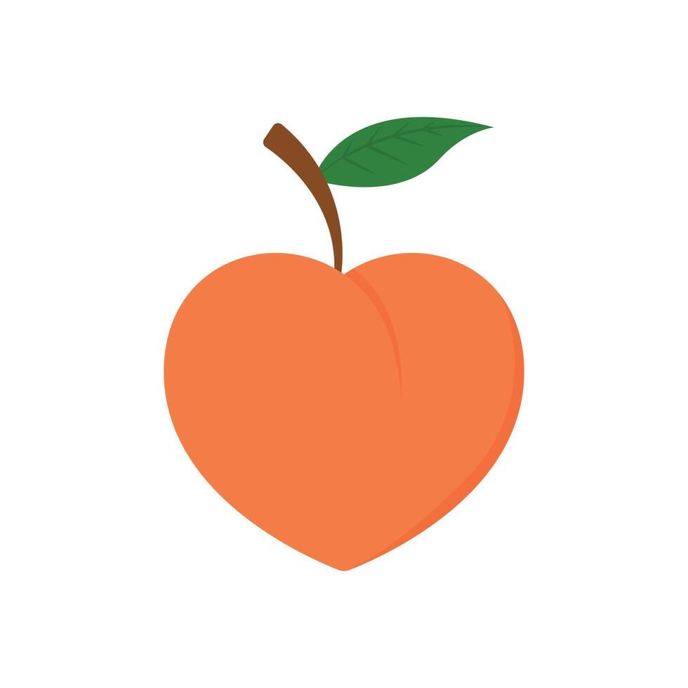 peach fruit cute cartoon emoji design flat style template vector