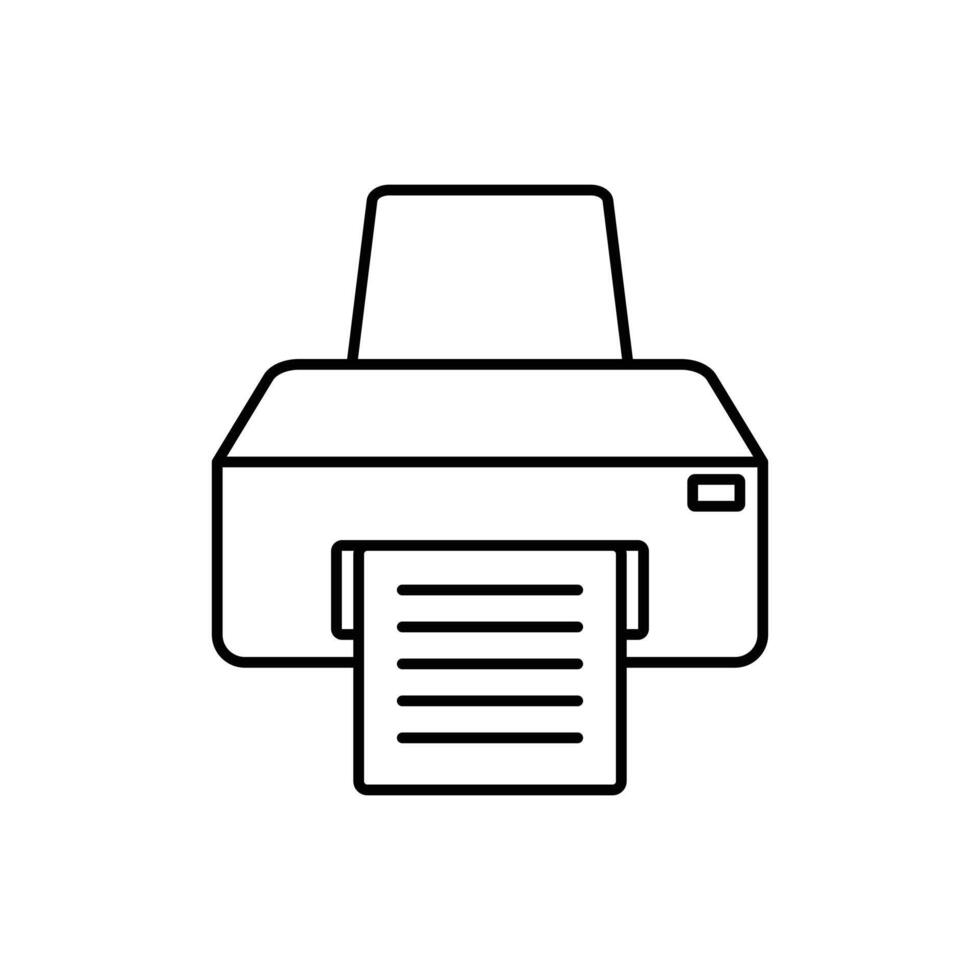 printer icon design outline style vector