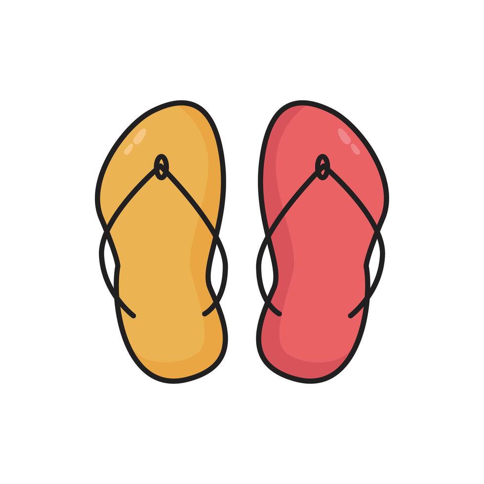 flip flop icon beach summer element design illustration vector