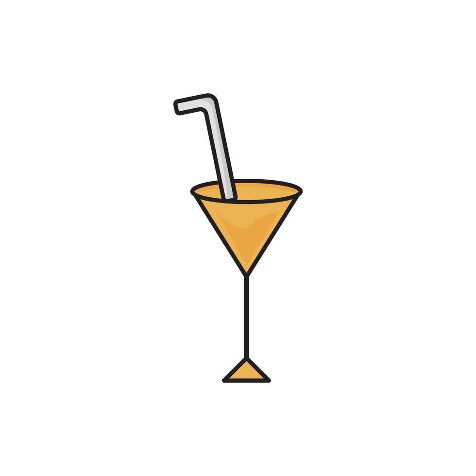 cocktail drink glass icon design flat style vector