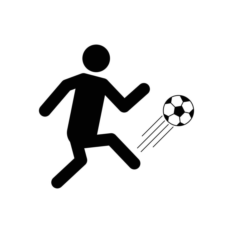 soccer player kick ball logo design concept idea vector