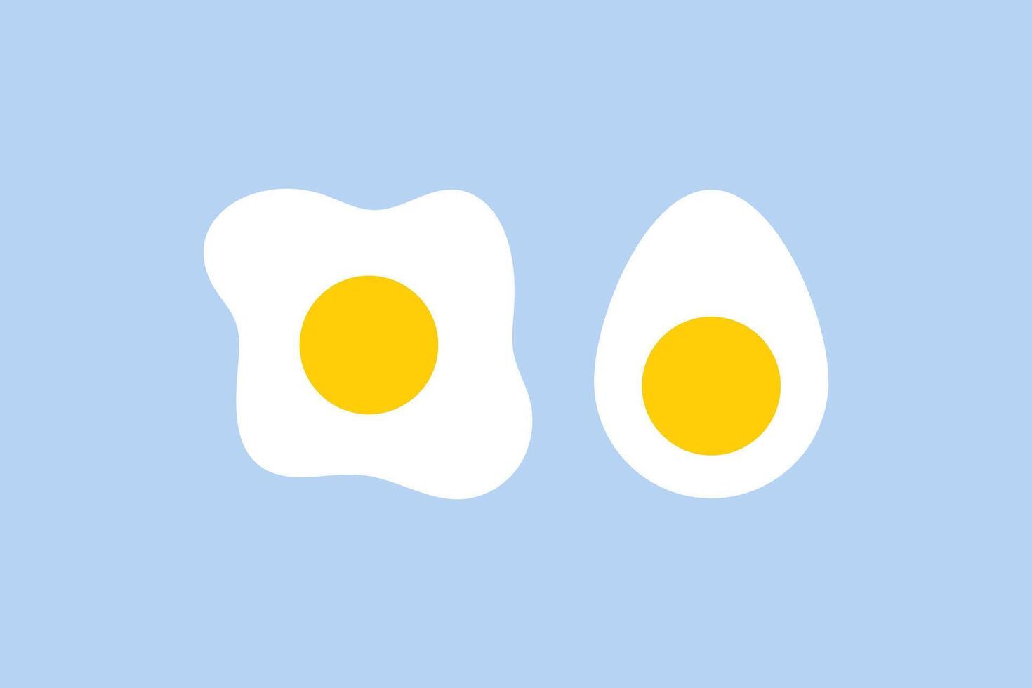 breakfast of boiled and fried eggs icon flat design vector
