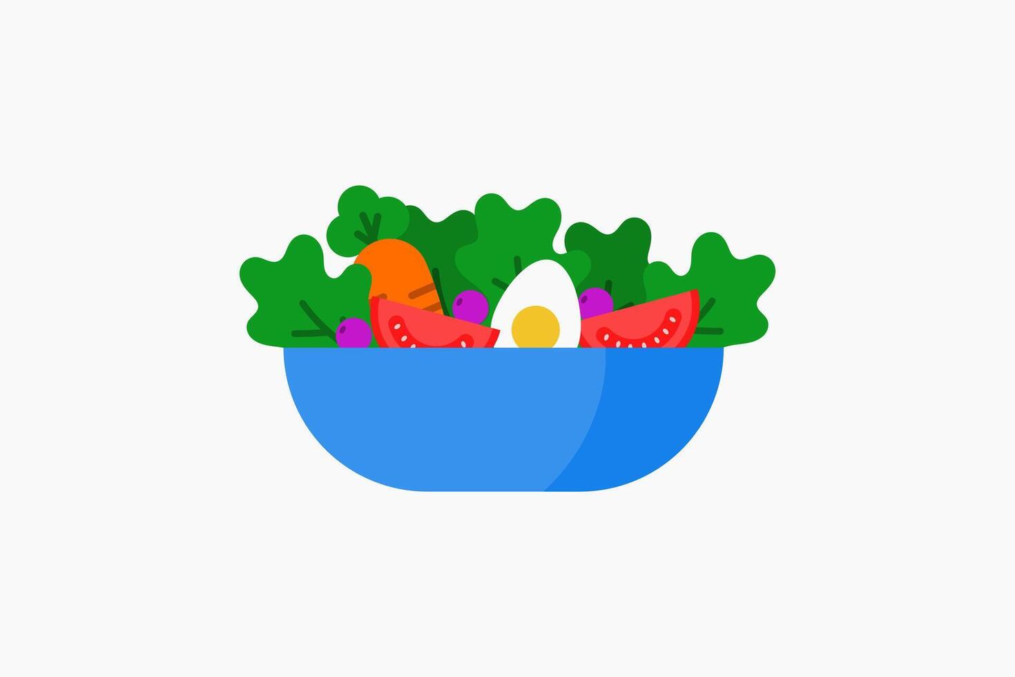 healthy and fresh salad icon flat design vector