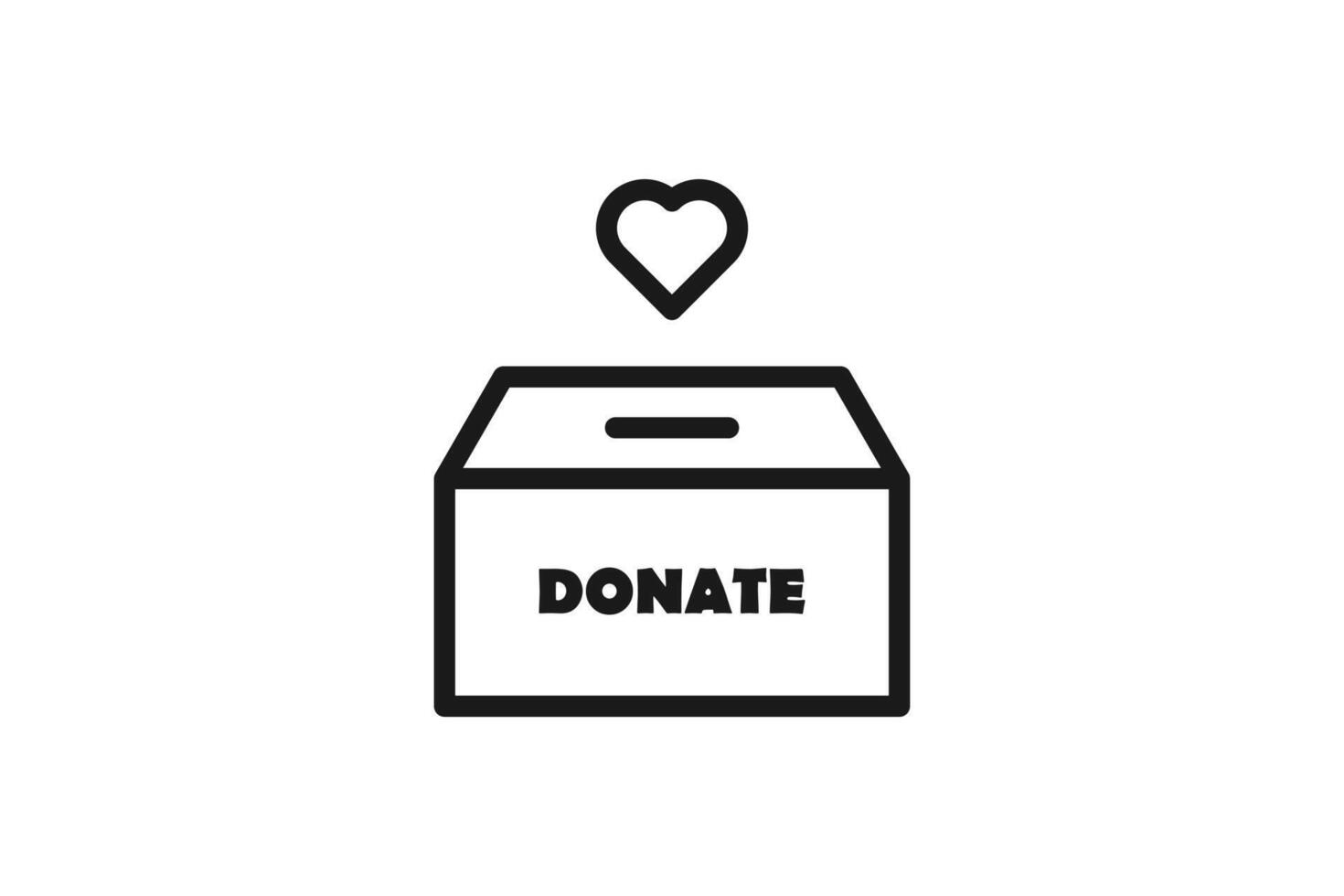 donation and care icon line design vector