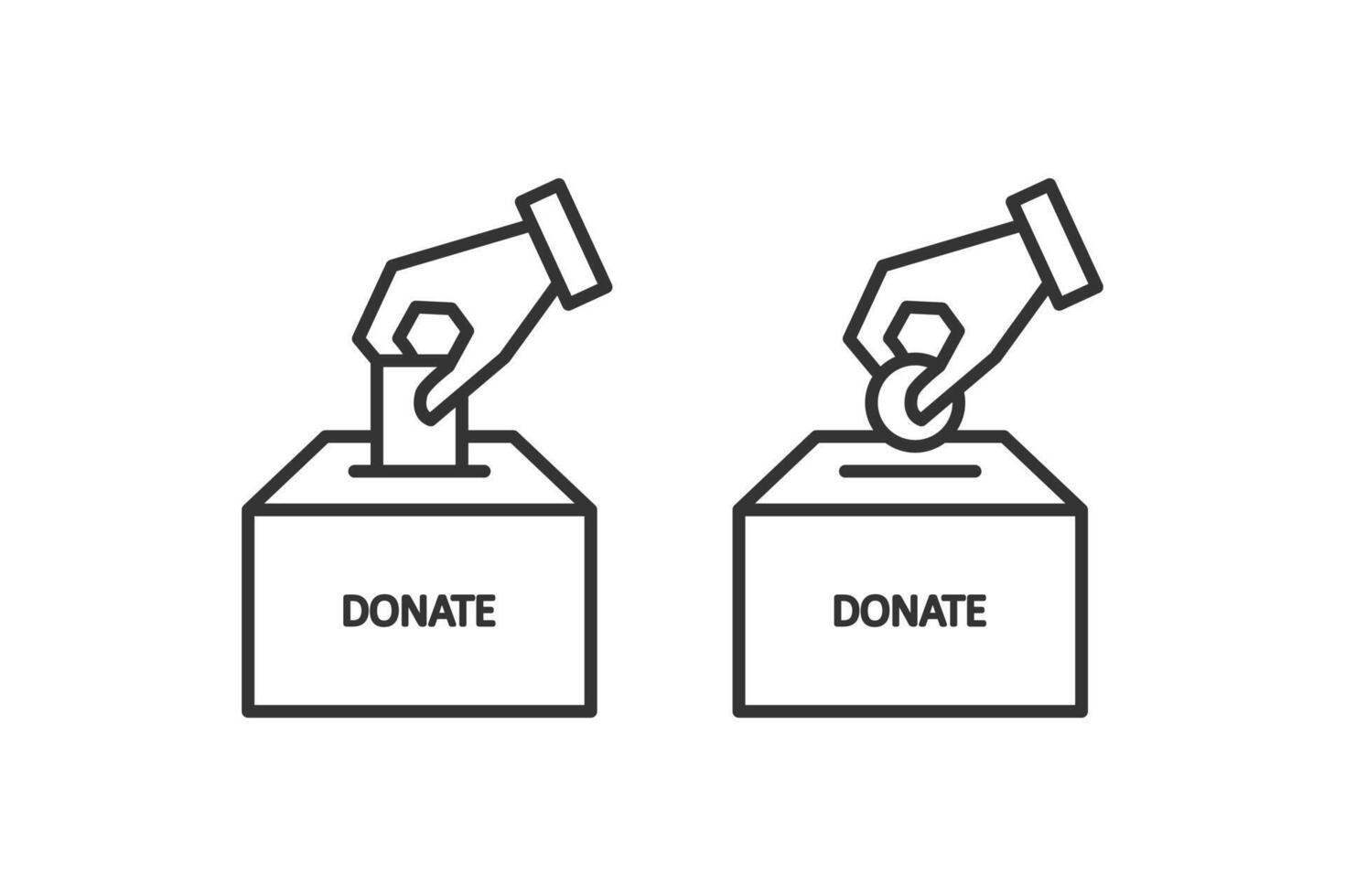donate money icon line design vector