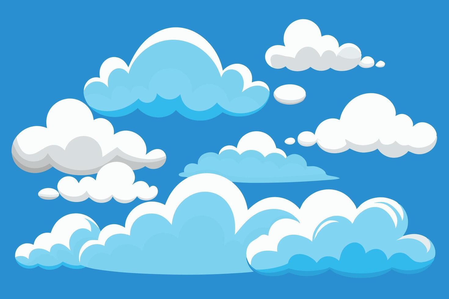 clouds set different sizes vector