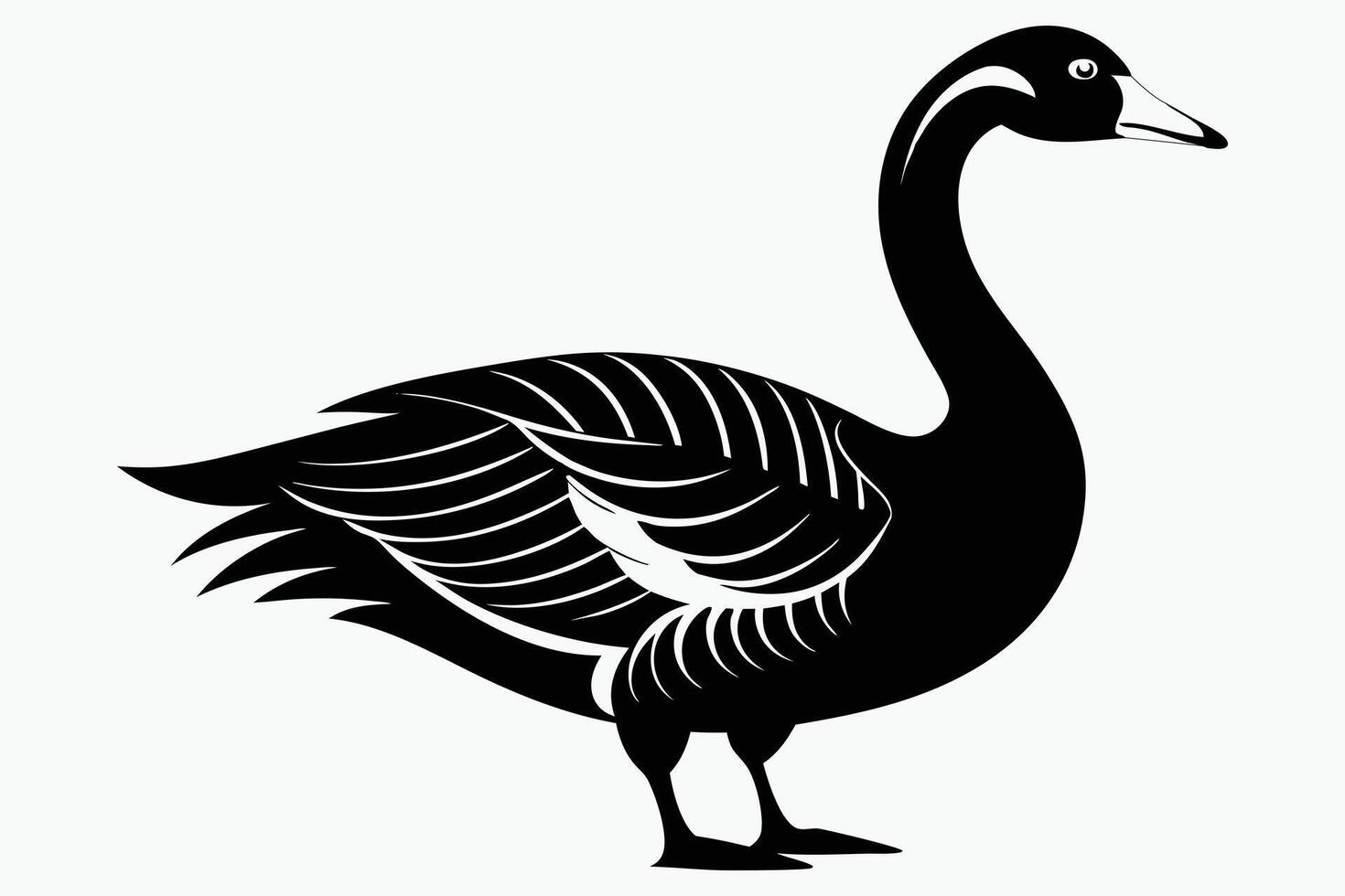 Goose art black color line vector