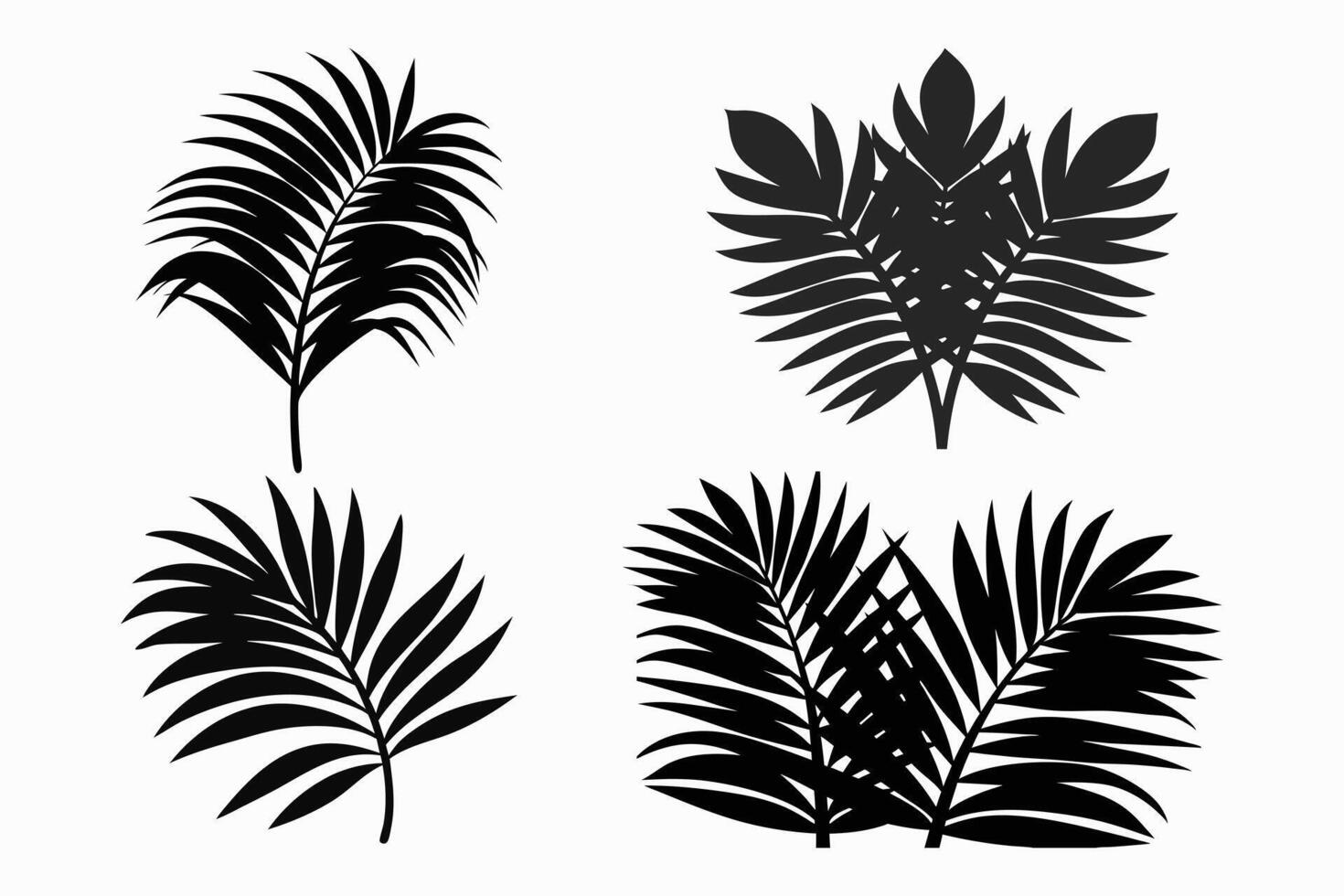 A set of palm leaves vector