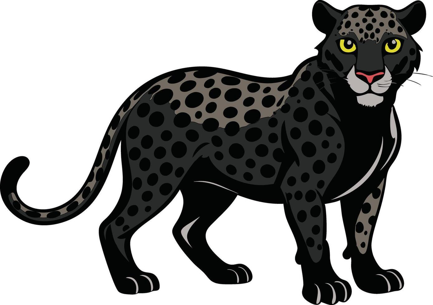 cheetah in black colour vector