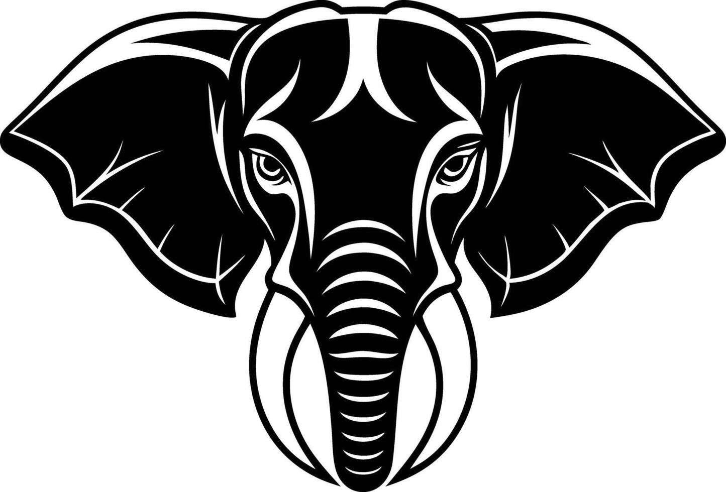 Elephant head Silhouette vector