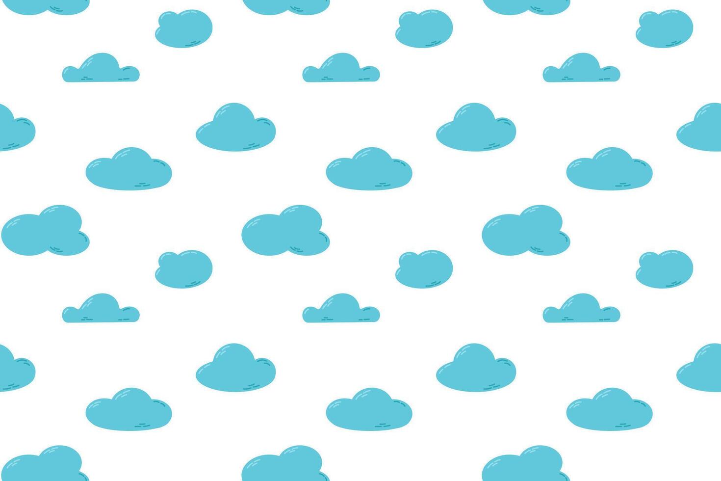 A seamless pattern of soft blue clouds on a white background. A simple and peaceful design for fabric, wallpapers, and nursery decor. vector