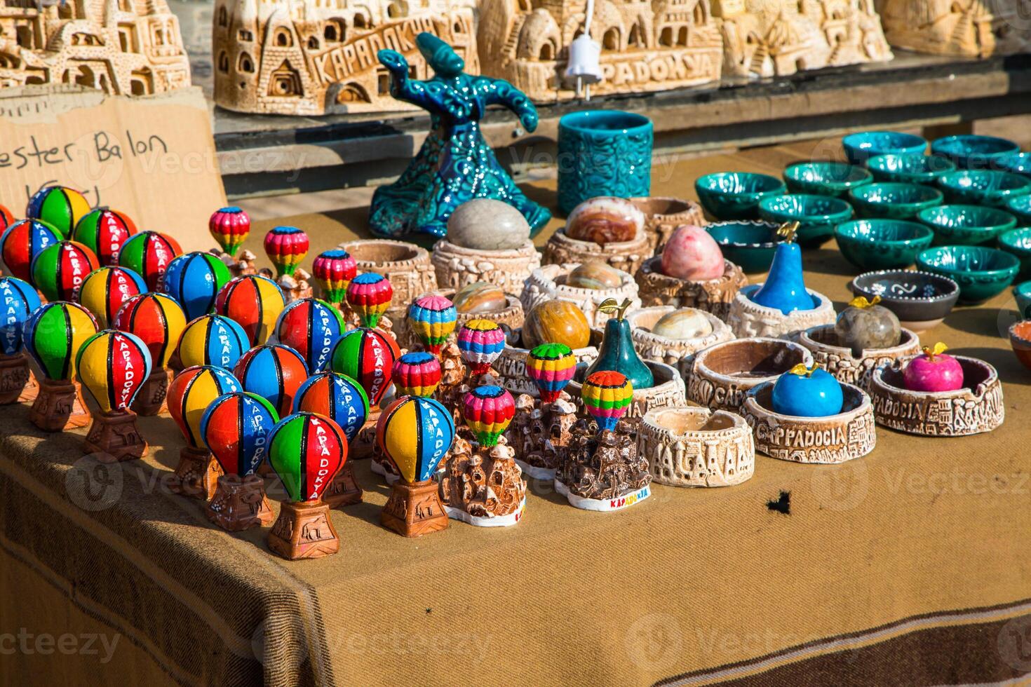 A table with many items on it photo