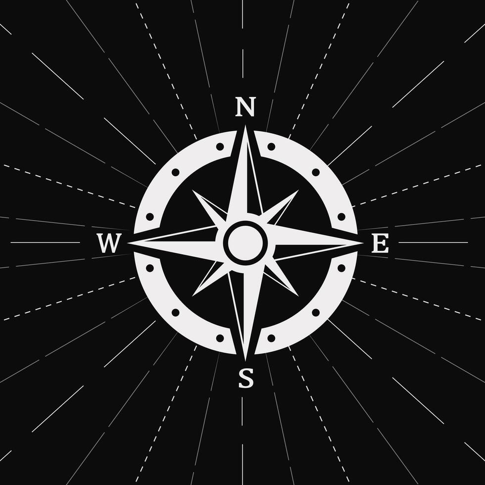 Map directions vintage compass. Ancient marine wind measure icons isolated. Navigation compass for ocean or marine retro cartography, boat or ship vector