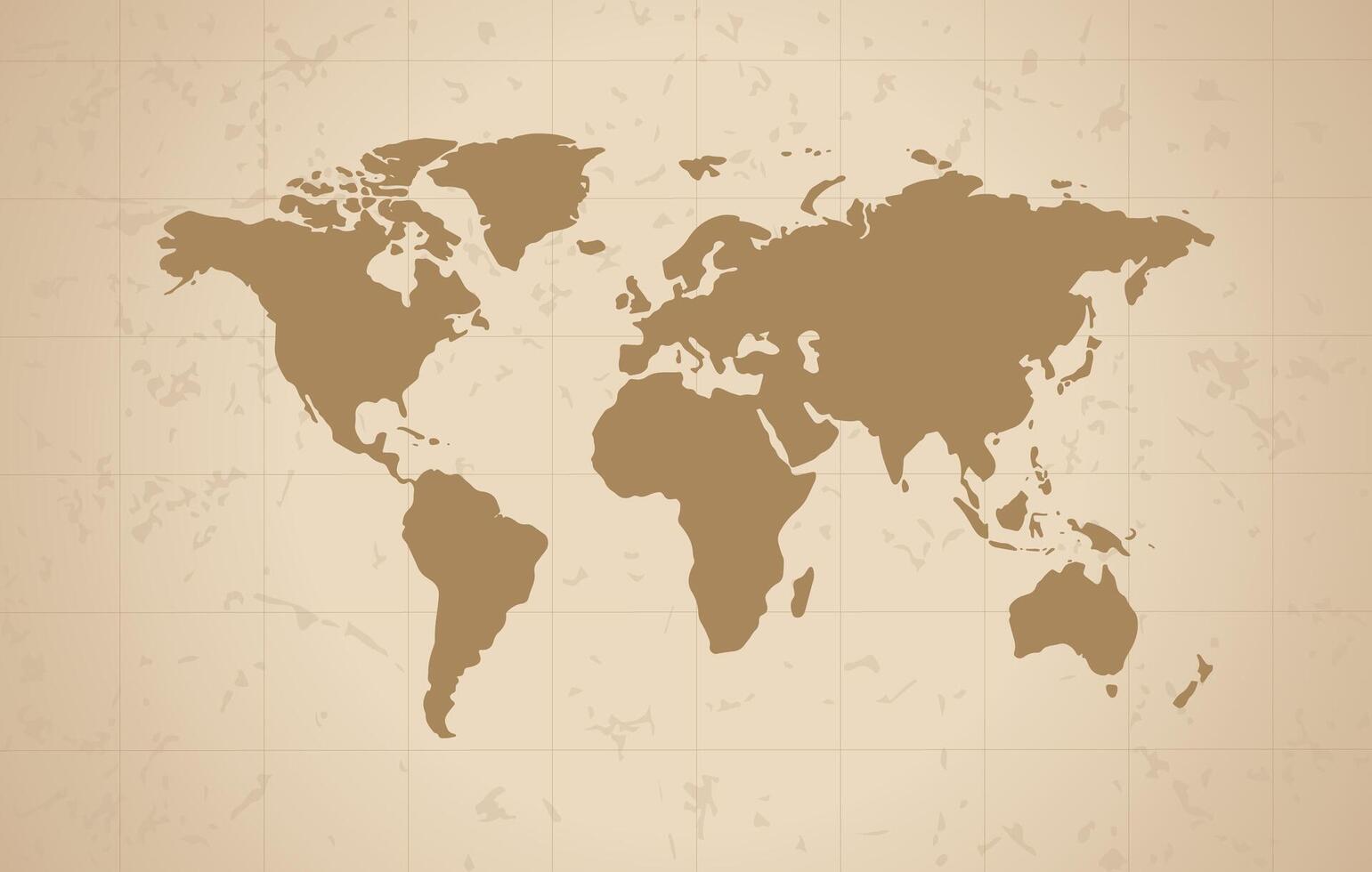 Illustration of a Colored map of world. Grunge world map. Old world map on paper. vector