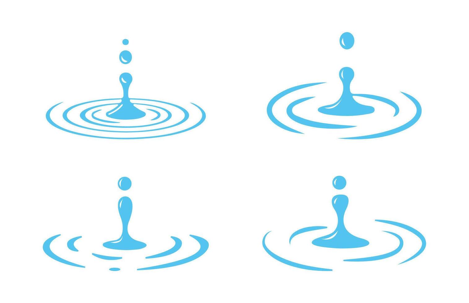 Puddles drops splashing water. Dripping liquid elements, isolated black ink flow. Tears flowing silhouettes, oil or rain drips vector