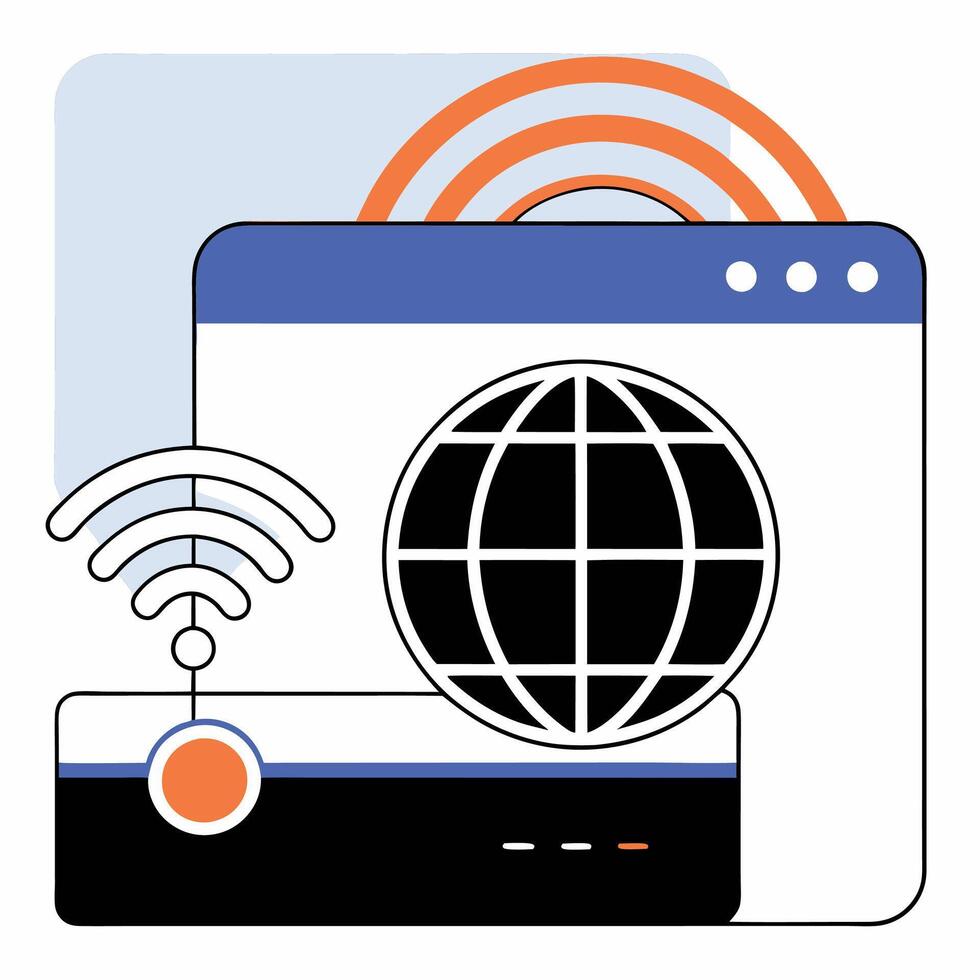 Global Network Connectivity Website, Wifi. vector