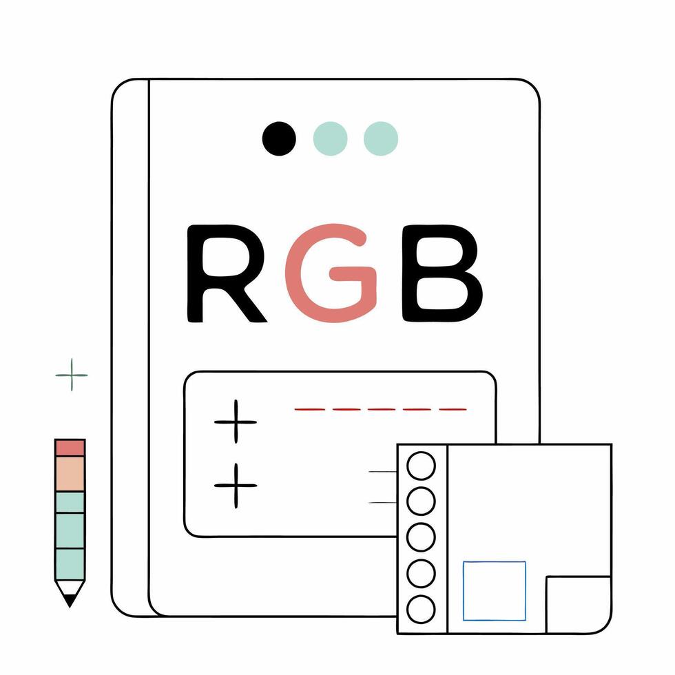 RGB Color Mixing Minimalist Pastel Illustration Additive Colors Guide. vector