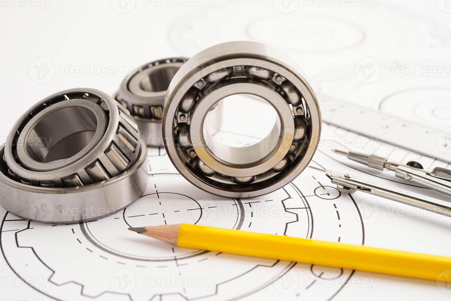 Engineering and precision tools with metal ball bering, mechanic photo