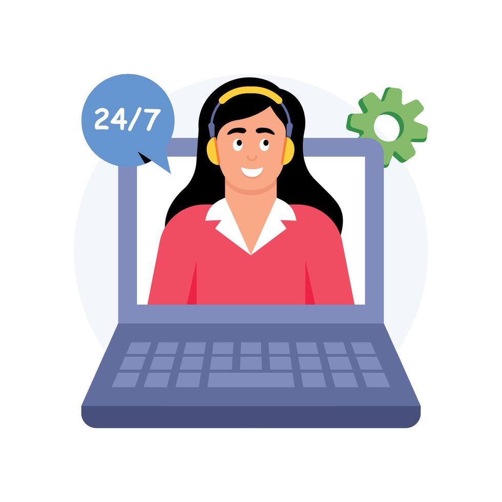Online Technical Support Concepts Style illustrations. EPS 10 File stock illustration vector
