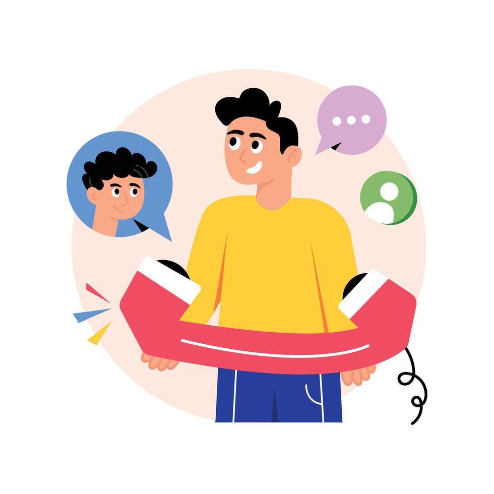 Friend Call Concepts Style illustrations. EPS 10 File stock illustration vector