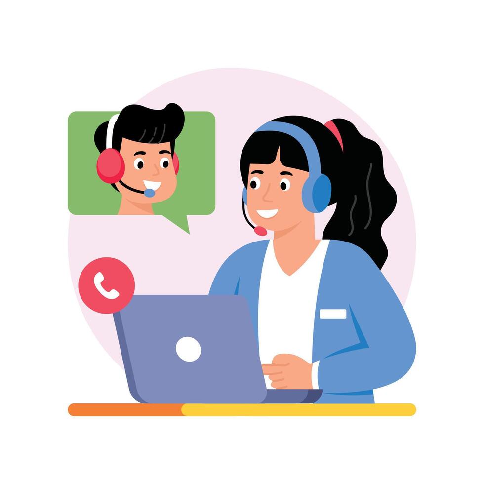 Customer Assistance Concepts Style illustrations. EPS 10 File stock illustration vector